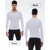 LWISMIL White Compression Long Sleeve Shirts for Men Athletic Workout