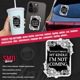 (3Pcs) If I Can't Bring My Kindle I'm Not Coming Sticker Book Lover Reader 2" Waterproof Die-Cut Vinyl Sticker Kindle Floral Bookish Reading Smutty Booktok Sticker Decal for Laptop Decor Gifts 2 Inch