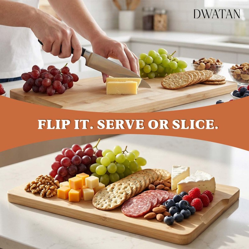DWATAN Tennis Court Charcuterie Board with Net, 17.3-Inch Bamboo Tray
