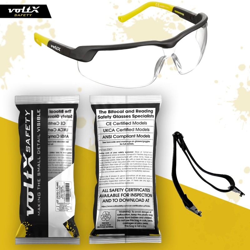 voltX GT ADJUSTABLE (2020 model) Safety Glasses (Clear Lens), UKCA