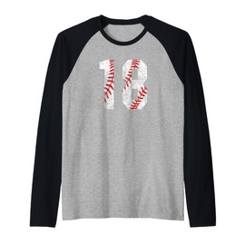 Vintage Baseball Mom #18 Jersey Baseball Favorite Player Raglan Baseball Tee