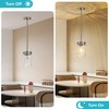 Brushed Nickel Pendant Lights Kitchen Island 4.72" Hammered Glass 2
