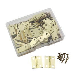 Guifeng 50PCS 18x16mm Metal Right Angle Flat Hinge Gold Wooden Box Jewellery Box Hinge Cabinet Drawer Butt Hinge Connector for Jewellery Box Gift Box Small Wooden Box DIY Crafts
