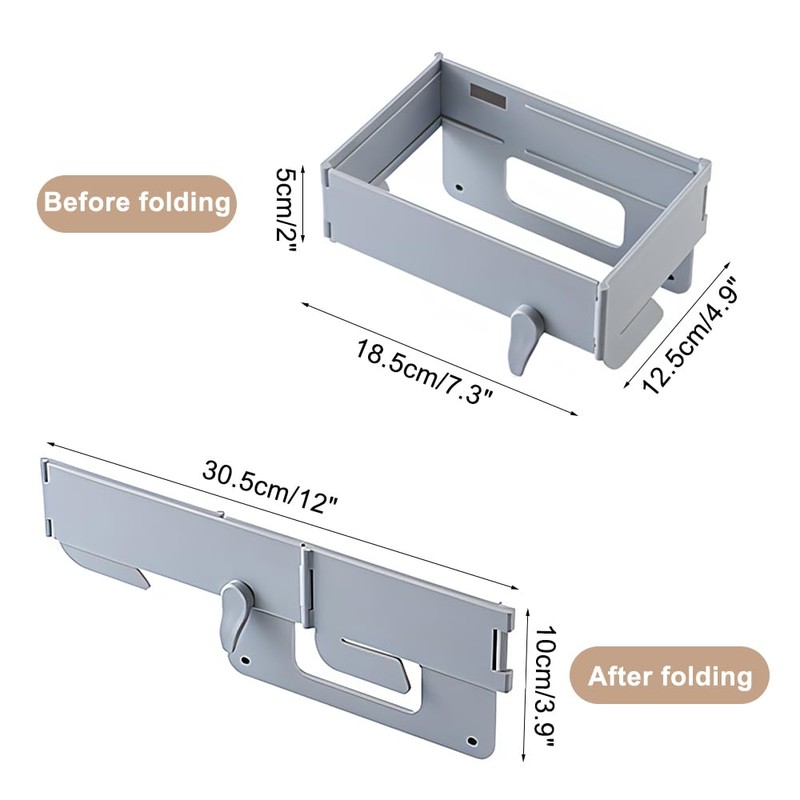DONGKER Foldable Trash Bag Holder, Wall-Mounted Under Sink Trash Can