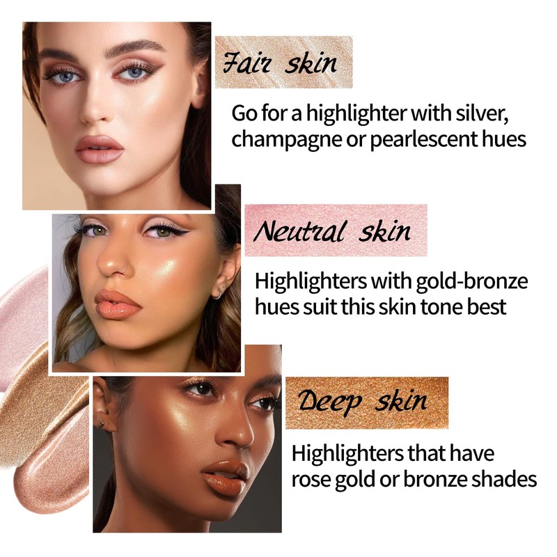 2023 3-in-1 Cream Highlighter Stick with Integrated Brush, Waterproof and