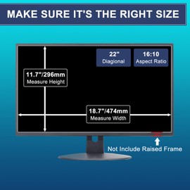 MUBUY-GOL 22 inch Removable Blue Light Screen Protector for 22" 16:9 Computer Monitor Display LED PC Anti-UV Anti-Glare Eye Protection Reduce Eye Fatigue and Eye Strain (bubble free)
