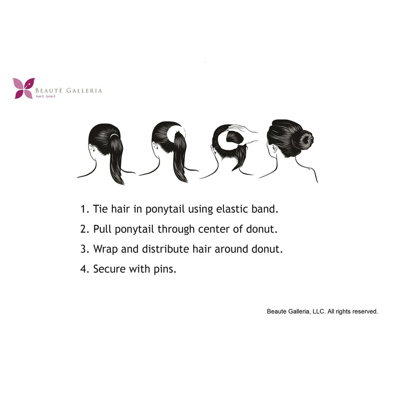 Beaute Galleria 3 Pieces Hair Donut Bun Maker Ring Style