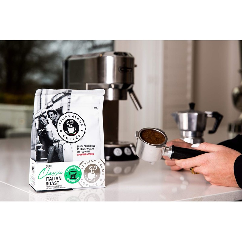 Italian Aroma Coffee - 250g Espresso Ground Coffee for Home