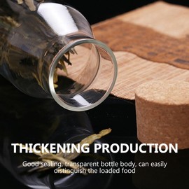 Cabilock Kitchen Storage Jar with Cork Lid Airtight Sealing Canister for Cereal Tea Flour Grains Glass Cork Material Food Preservation Stable Design for Kitchen Organization