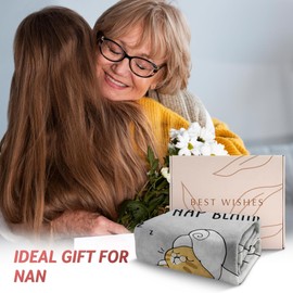 Juratar Nan Gifts from Grandchildren, Flannel Blanket Gifts for Nan, Nan Birthday Gifts, Thanksgiving Christmas Great Nan Gifts(157x132 cm)