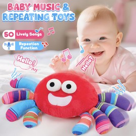 Golray Baby Crawling Toys 12-18 Months, Musical Dancing Tummy Time Red Crab with 50 Songs, Walking Moving Baby Sensory Toys, Toddlers Girls Boys Birthday Gifts for Infants 1-3 Years Old