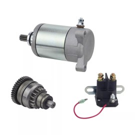 Soarider Starter and Bendix For Polaris ATP 330 4x4 2004 3084981 18645 with Relay ATV