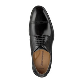 Johnston & Murphy Men's Bradford Cap Toe Dress Shoe, Black Brush-Off Leather, 9.5