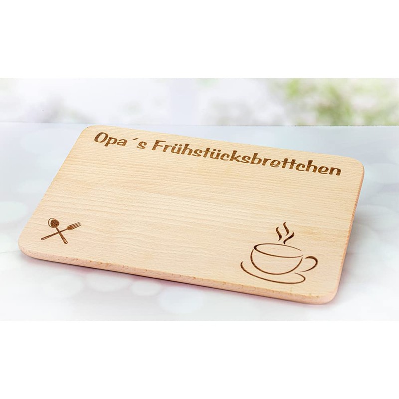 Wooden Breakfast Board with Engraving for Grandpa as a Gift