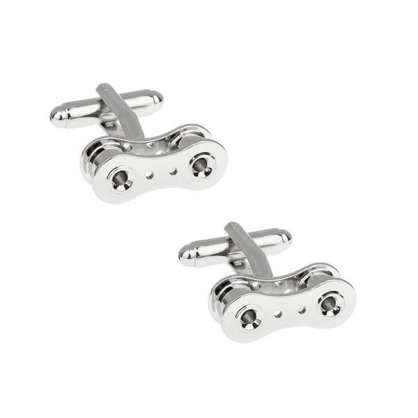 FFangBox,2 Pcs Cufflinks Bike Chain Cuff Links Copper Cuff Pins