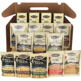 Alessi Taste of Italy Holiday Variety Gift Box, Sampler of Culturally Inspired Soups, Pastas, Risottos, Farros and Premium Bread Sticks