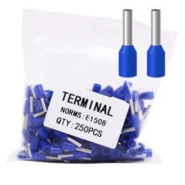 Fidioto AWG16 Wire Ferrules Terminals, 250pcs AWG16 Terminal Connector Wire Insulated Cord Pin Ends Terminals for Electric, Industrial, Chemical Industry, Power Control System, etc.