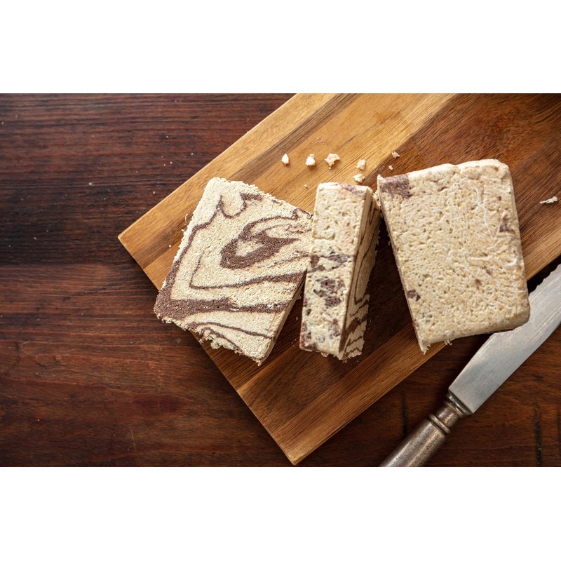 Greek Macedonian Halva with Cocoa Net Weight 500gr Tin can