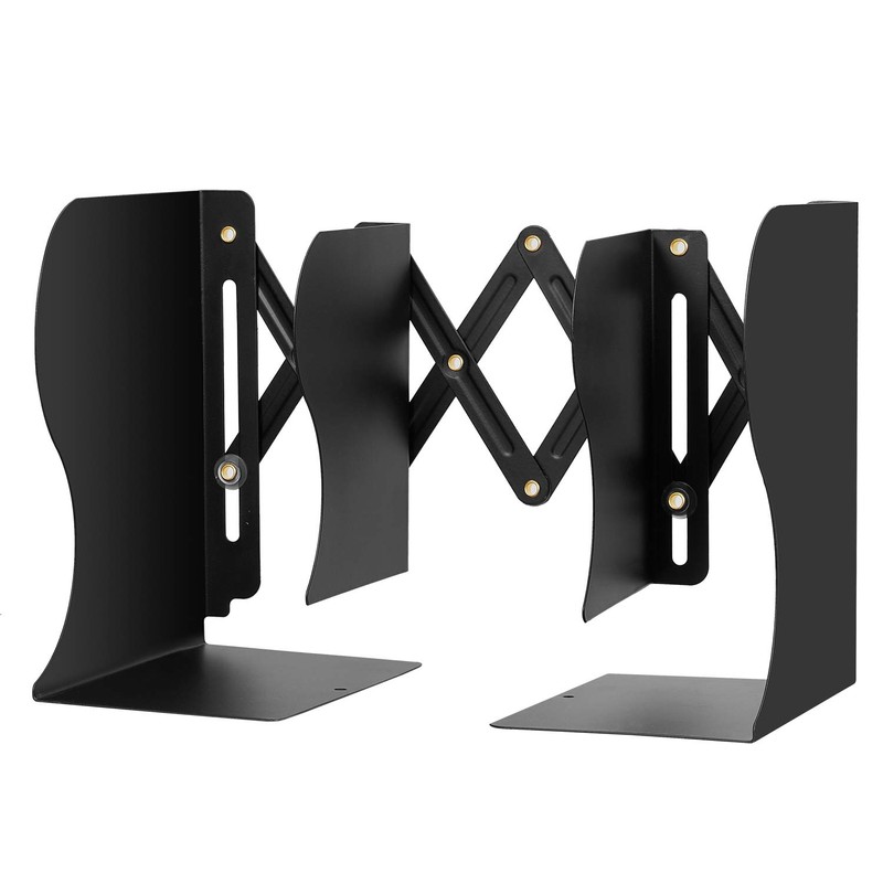 Hossejoy Adjustable Bookends, Heavy Duty Metal Book Ends, Expandable Bookcase