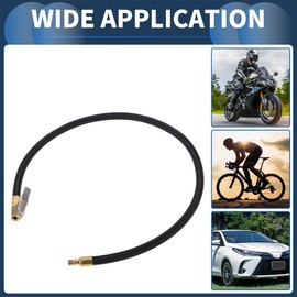 INFINAUTO Tyre Inflator Extension Tube 27.56 Inch M8 x 0.8 7.8 mm ID for Car Motorcycle Bicycle Air Pump Extension Hose Adapter Tyre Valve Nylon Black Durable