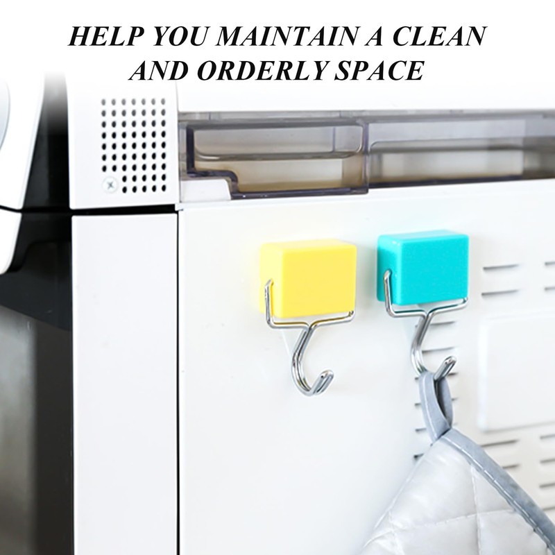 Pack of 6 Magnetic Hooks, Simple and Creative Square Hooks,