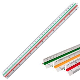 SZSL Triangular Scale Plastic Scale 11.8 inches (30 cm), Scale: 1/100, 1/200, 1/250, 1/300, 1/400, 1/500, 6 Types, Large Drafting Supplies, Construction Design, Industrial, School, Architects