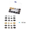 sourcing map 60 Sets Snap Fasteners Kit 15mm Metal Press