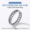 Silvora 925 Sterling Silver Cuban Link Rings, Wheat Chain Rings