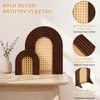 2 Sets Wooden Arch Decor Rattan Shelf Boho Wall Decor