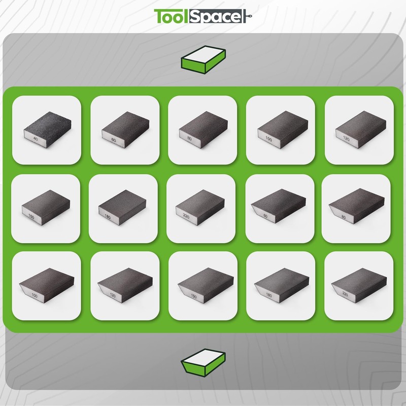 ToolSpace Sanding Sponges Sanding Block Pack of 6 180 Grit