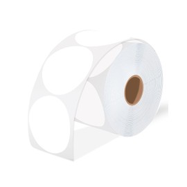 iEager 3 Inch Circle Thermal Sticker Labels, Self-Adhesive Round Direct Thermal Labels, Multi-Purpose Roll Thermal Stickers, 500 Labels, White