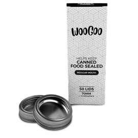 Woogoo Canning Lids with Rings (70mm Regular Mouth - 50 Lids + 10 Rings)