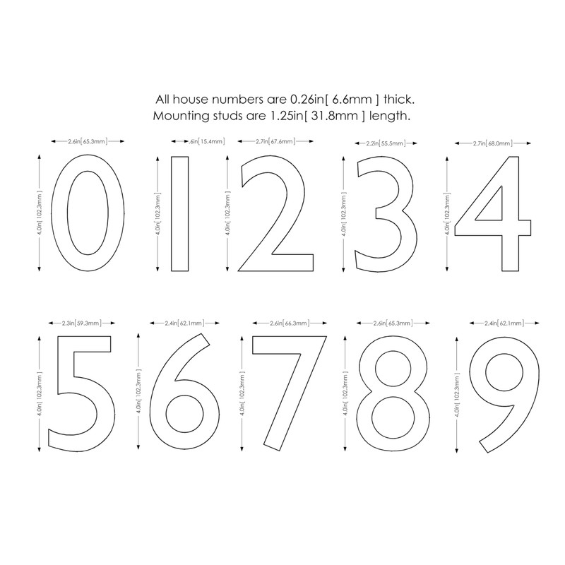 Architectural Mailboxes 3582B-7 4 inch Solid Brass Floating House Number,