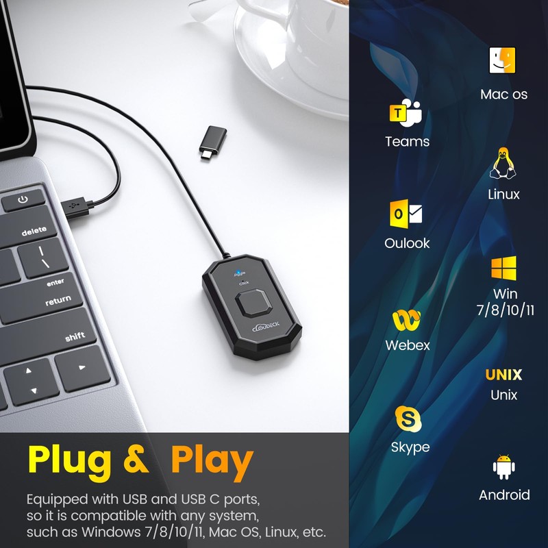 Wotbcg Mouse Jiggler, 2 in 1 Mouse Clicker & Mouse