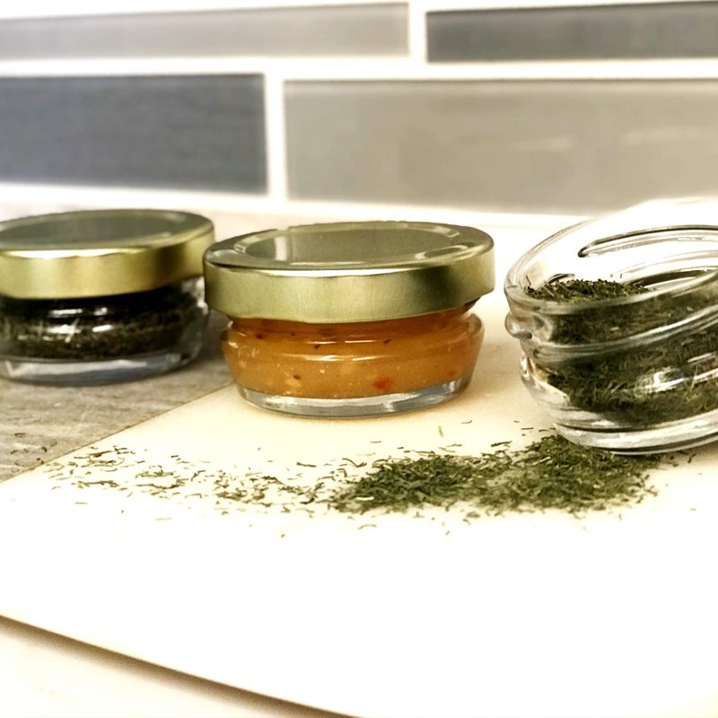 Caviar Line Small Mini Glass Jars With Tin Lids -