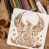 FINGERINSPIRE Phoenix 11.8x11.8inch Reusable Firebird Drawing Stencil DIY Art Phoenix