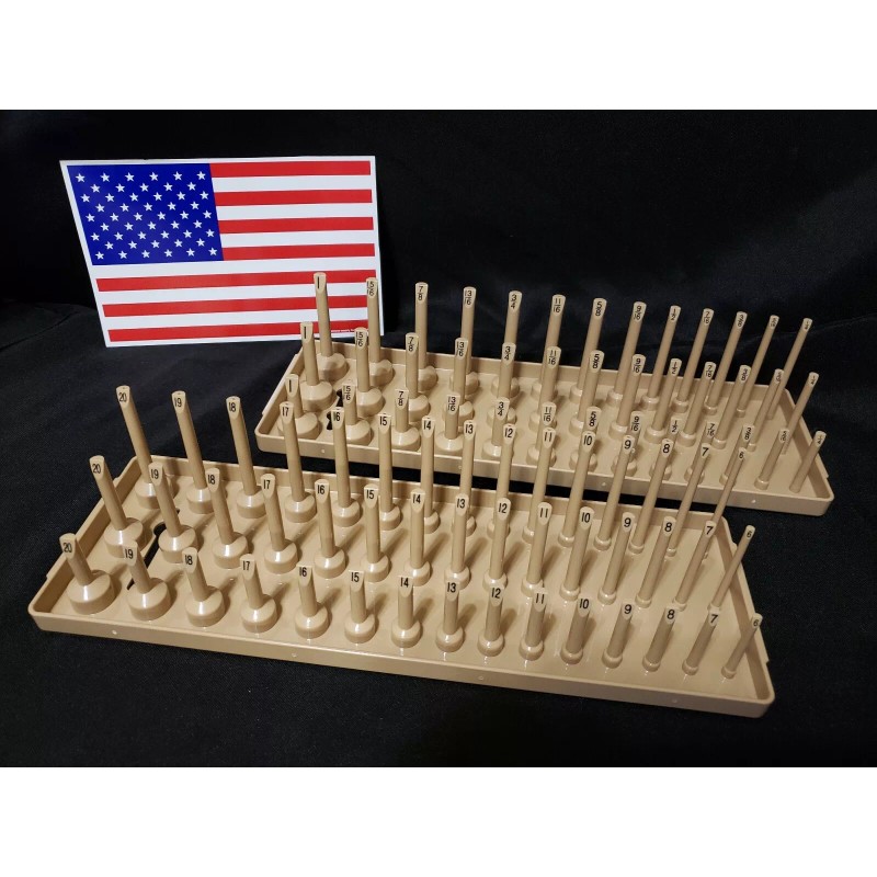 Hansen 4 Pc- 3 Row Socket Organizer Metric SAE Storage Rack 1