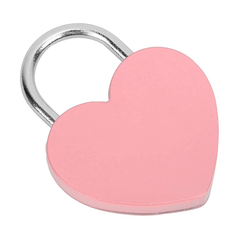 Heart Shape Metal Padlock with Key, Mini Colorful Lock for