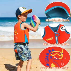 OSHYLE Children's Girls Boys Swimming Vest for Toddlers with Adjustable Safety Straps Age 1-9 (CA-Tortoise, S(1-3))