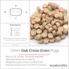 Oakcrafts - 12mm Oak Flat Head Cross Grain Plug -