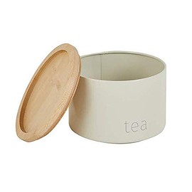 RA-HOMESTORE® New Elegant, in Cream with Wooden Lids 3 Pack Stackable Tea Coffee Sugar Kitchen Canisters