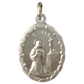 SAINT RITA FROM CASCIA OVAL SHAPE MEDAL MEDAL - THE PATRONESS OF LOST AND IMPOSSIBLE CAUSES - 100% MADE IN ITALY
