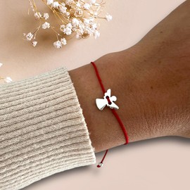 Selfmade Jewelry Guardian Angel Bracelet Silver - Communion Gift Confirmation Adjustable Bracelet for Girls Includes Gift Box, Metal, No Gemstone