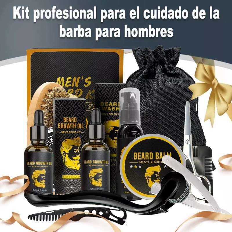 NIBEAUSL Kit Barbería Barba Cuidado Rasurar Hombres Caballero Regalo