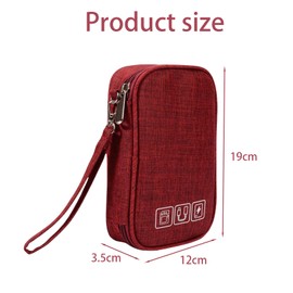 MUNSKT Small Travel Cable Storage Bag, 3-Layer Besign, Waterproof, Can Integrate and Organize Wires, Headphones, Chargers, Etc