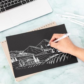 SMOOTHERPRO White Gel Pen White Ink Pen Set Point Gel Pens for Black Paper Art Drawing Journaling Writing Sketching (0.6 0.8 1.0, 3)