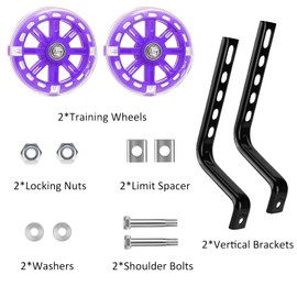 TFSZE Bicycle Stabilisers, Children's Bike, Pack of 2 Universal Stabilisers, Adjustable Auxiliary Wheels, Universal Bicycle Stabilisers, Safety Stabilisers, for 12 14 16 18 20 Inch Single Speed Bike