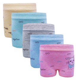 Czofnjesi Little Girls Underwear Toddler Panties Cotton Boyshort 5 Pack (4T) Blue