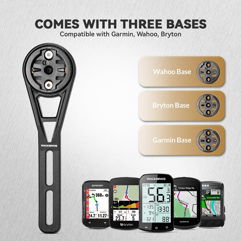 ROCKBROS Aero Bicycle Computer Mount with Quick Release Lightweight Handlebar
