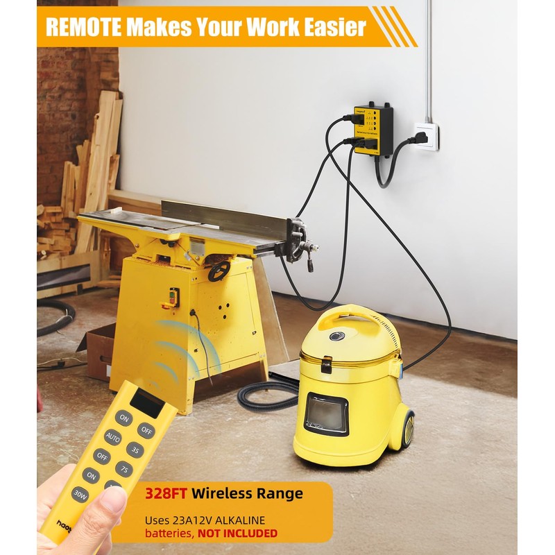 Automatic Vacuum Switch with Remote, 3/7/10s Delay Auto Vacuum Switch